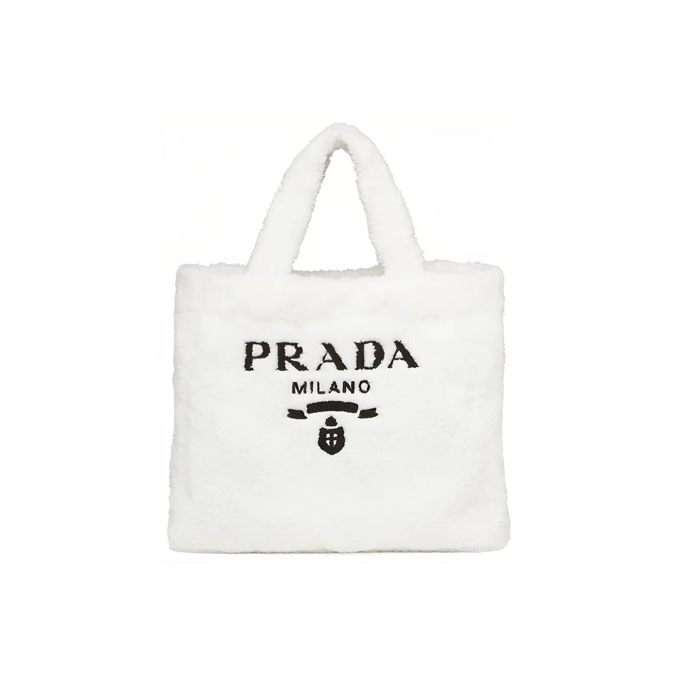 PRADA Fabric Tote Bag Shopping Bag Handbag Women's White