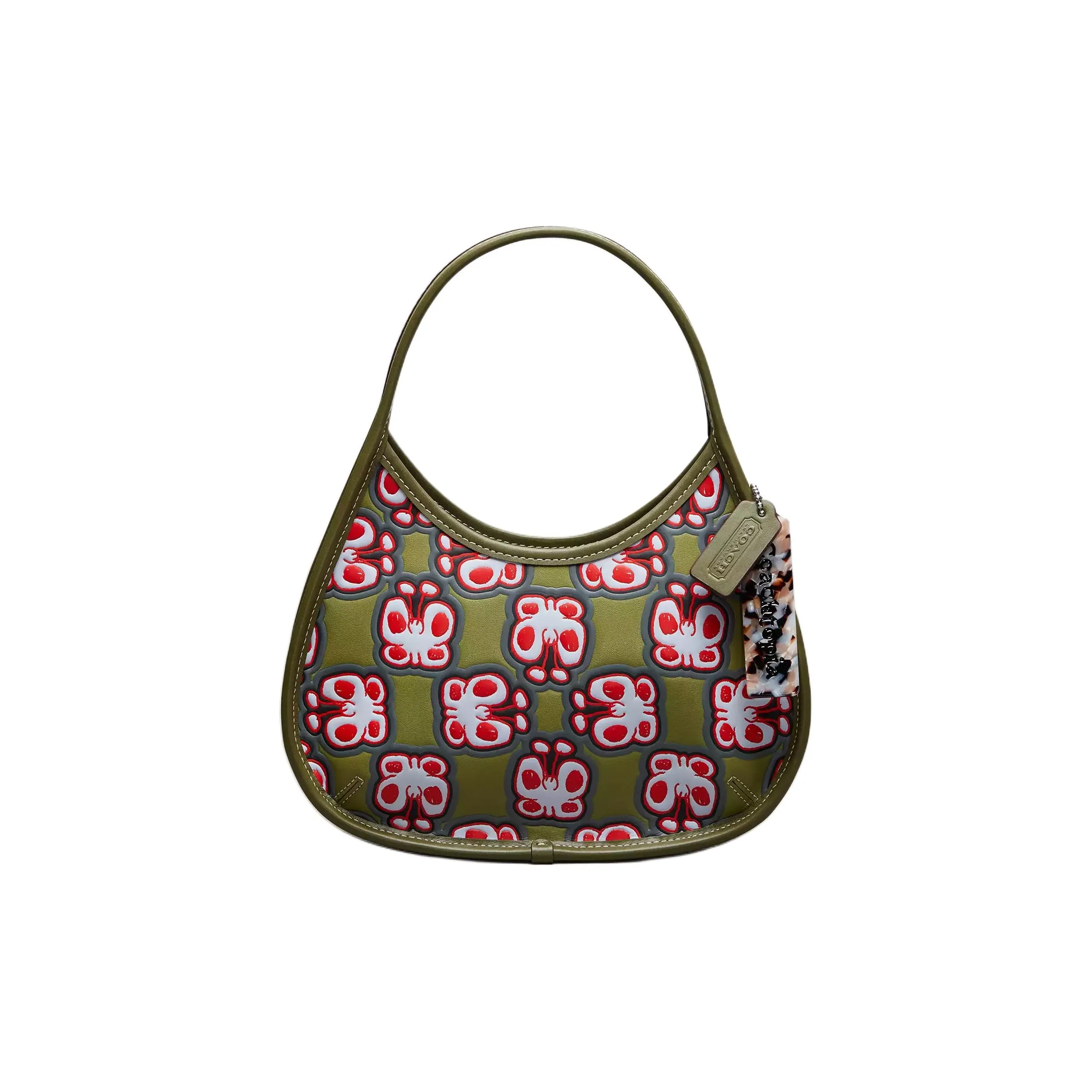 Coachtopia Ergo Кожа Плечо Сумка Сумка Сумка через плечо Средняя Женская Оливково-зеленая