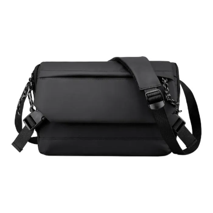 MUYKUY Кожа Мембрана Нейлоновая Городская Техническая Сумка Курьерская Сумка Сумка через плечо Унисекс Черный Серый