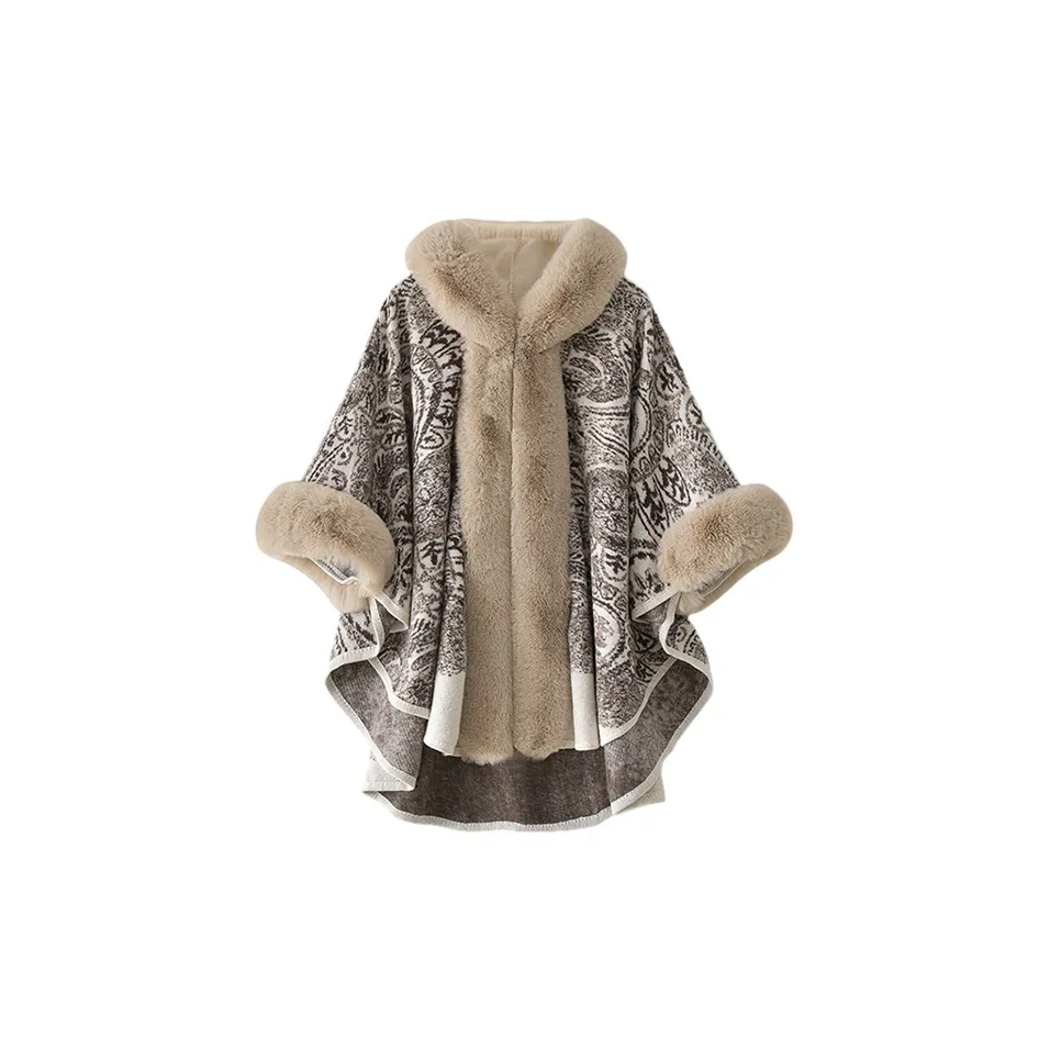 ACUC Утолщенная Теплая Шаль из Искусственного Меха Женская