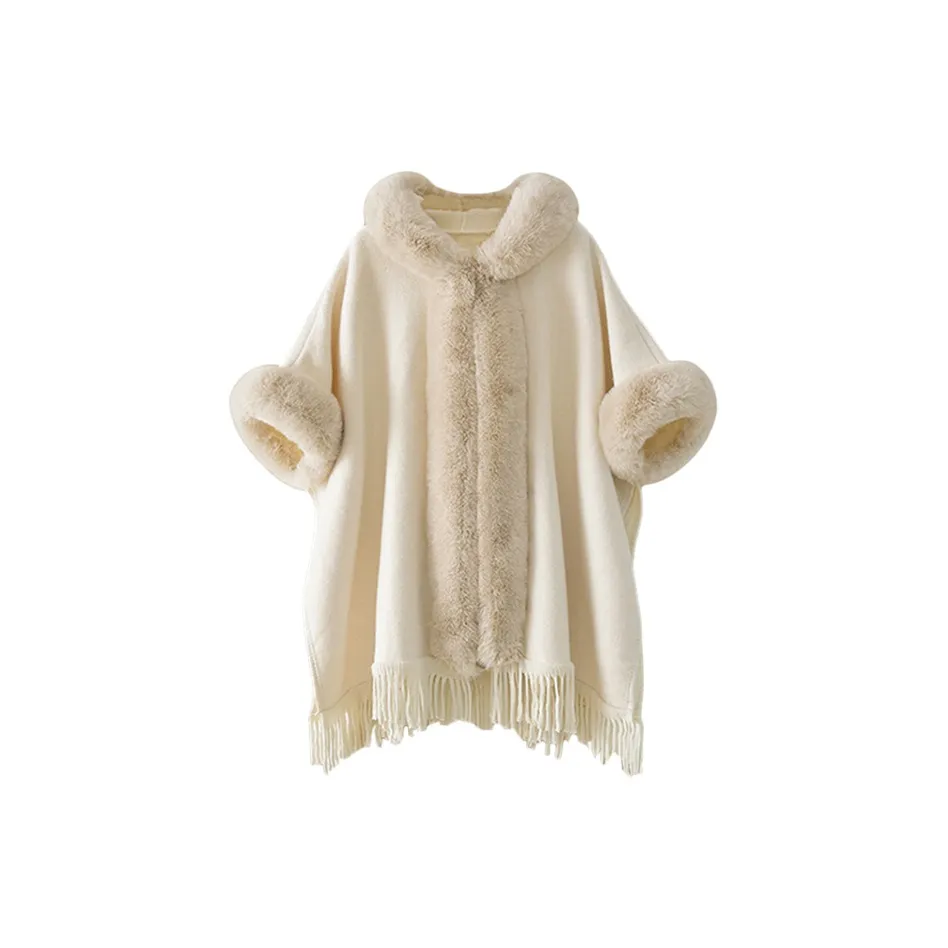 ACUC Mid Length Thickened And Fleece Lined Soft And Warm Large Shawl Women's