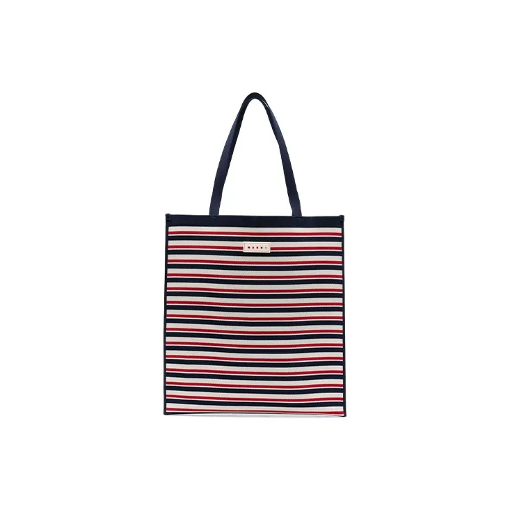 MARNI Polyester Tote Bag, Shopping Bag, Handbag Men's Red & White & Blue