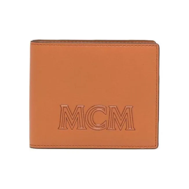 MCM Aren Телячья кожа Кошелек Маленький Мужской Коньяк