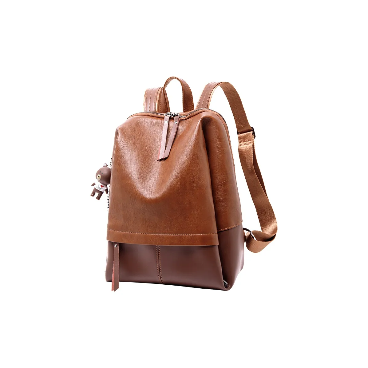 Boniu Leather Backpack Small Women's Brown