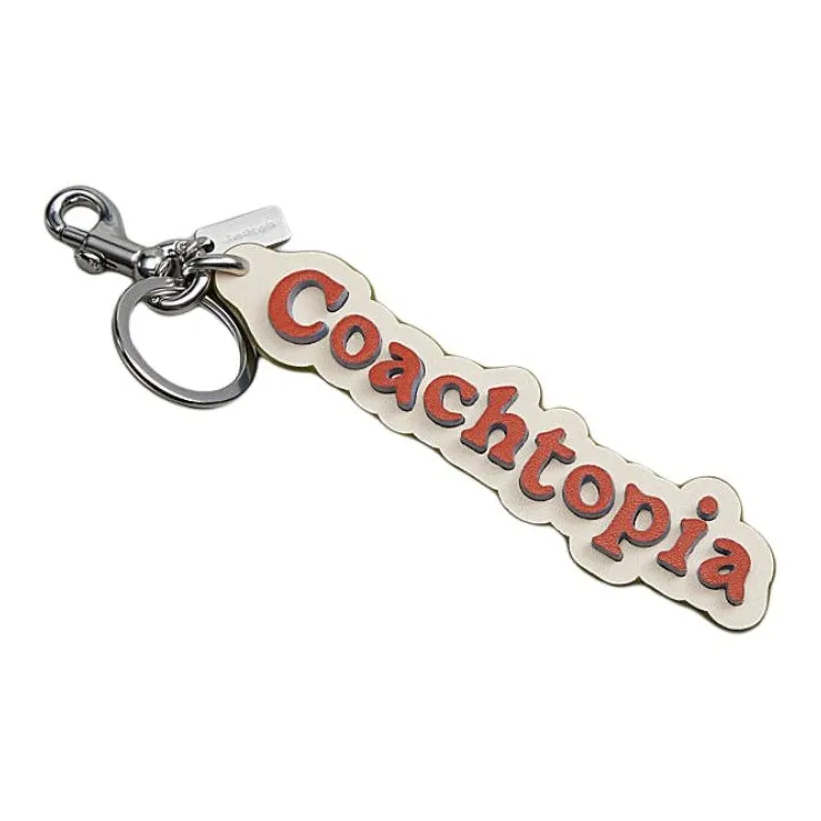 Coachtopia Leather Bag Accessory Unisex Orange & White