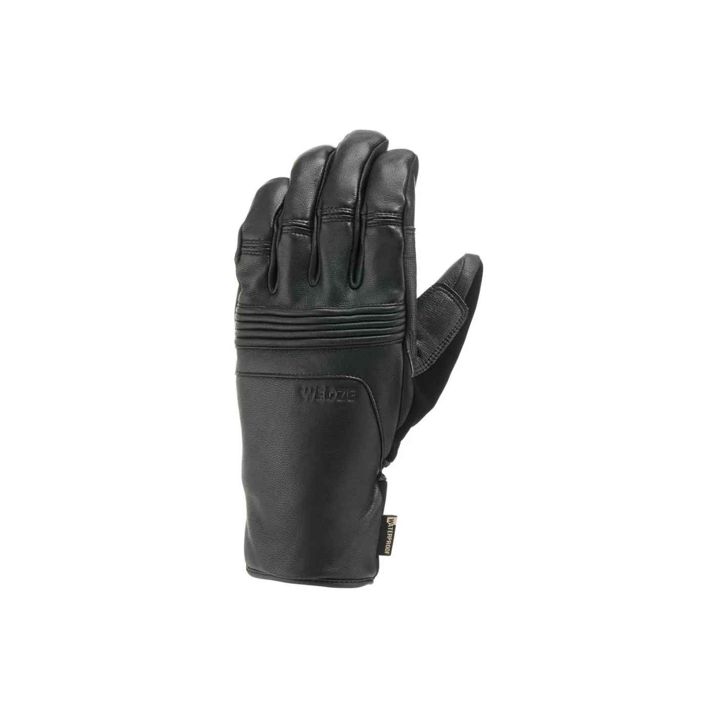DECATHLON Ski Gloves Leather Slightly Waterproof Outer Material, Adjustable Gloves Unisex