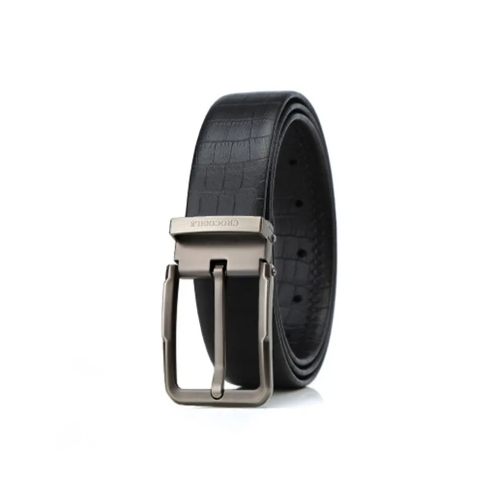 Крокодиловый узор бизнес-шпилька для YOUNG и среднего возраста ремни из лицевой коровьей кожи мужские ширина 3,4 см