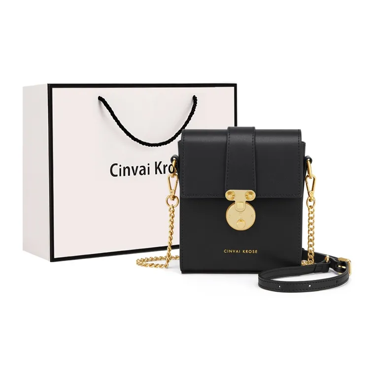 Simvay Clos Сумка через плечо из коровьей кожи цепочка через плечо чехол для телефона стандартный женский черный и экрю