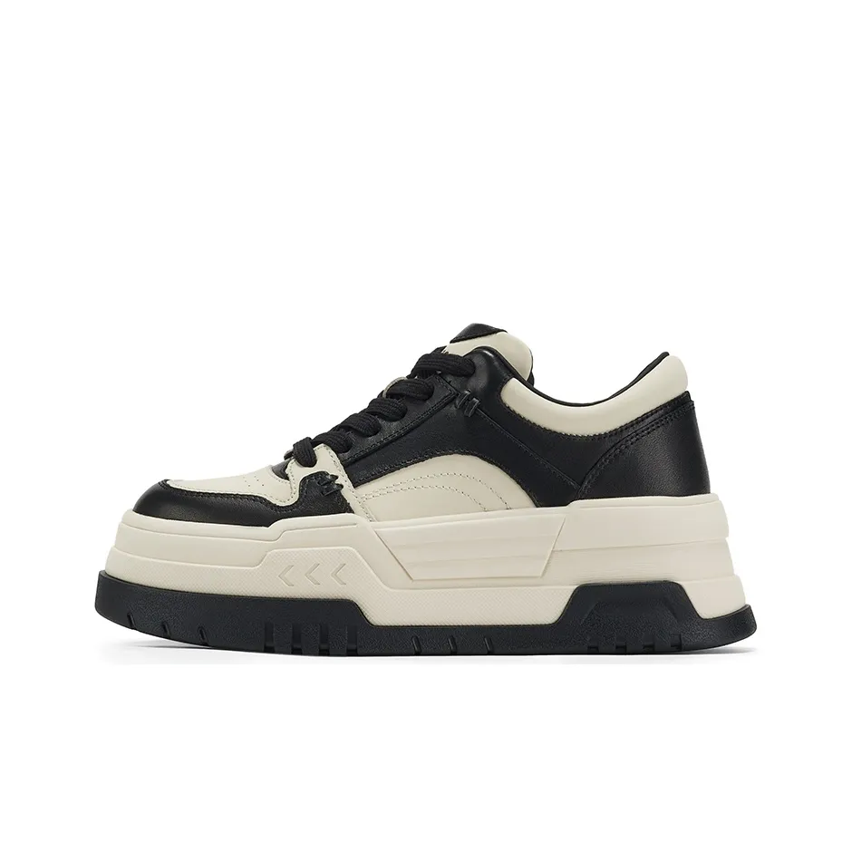 GG-CC Cushioned Wear-Resistant Slip-Resistant Low-Top Platform Height Increasing Casual Skateboard Shoes Women's Black