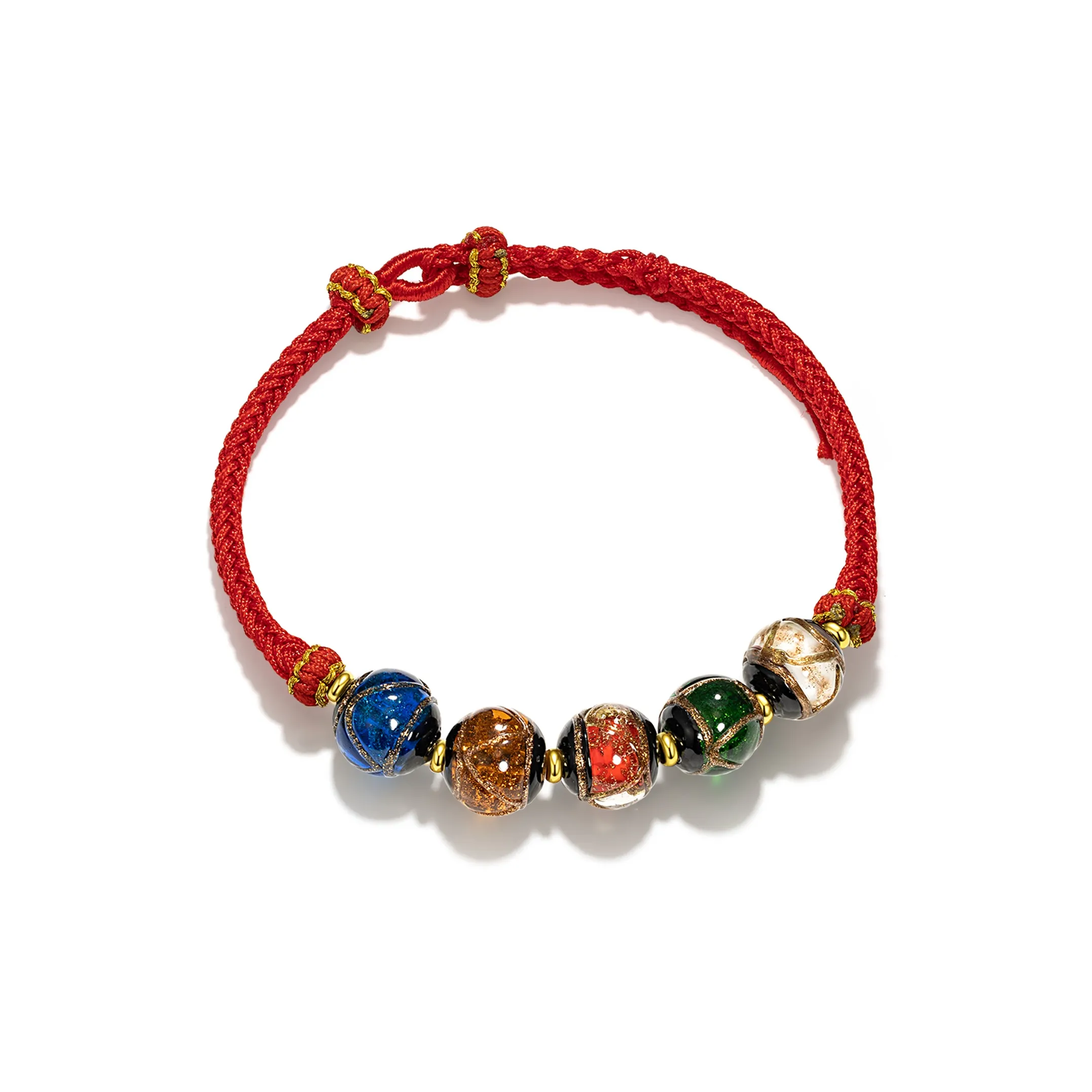 Far Mountain Joe Цветное стекло Нефритовый браслет браслет на ногу Унисекс