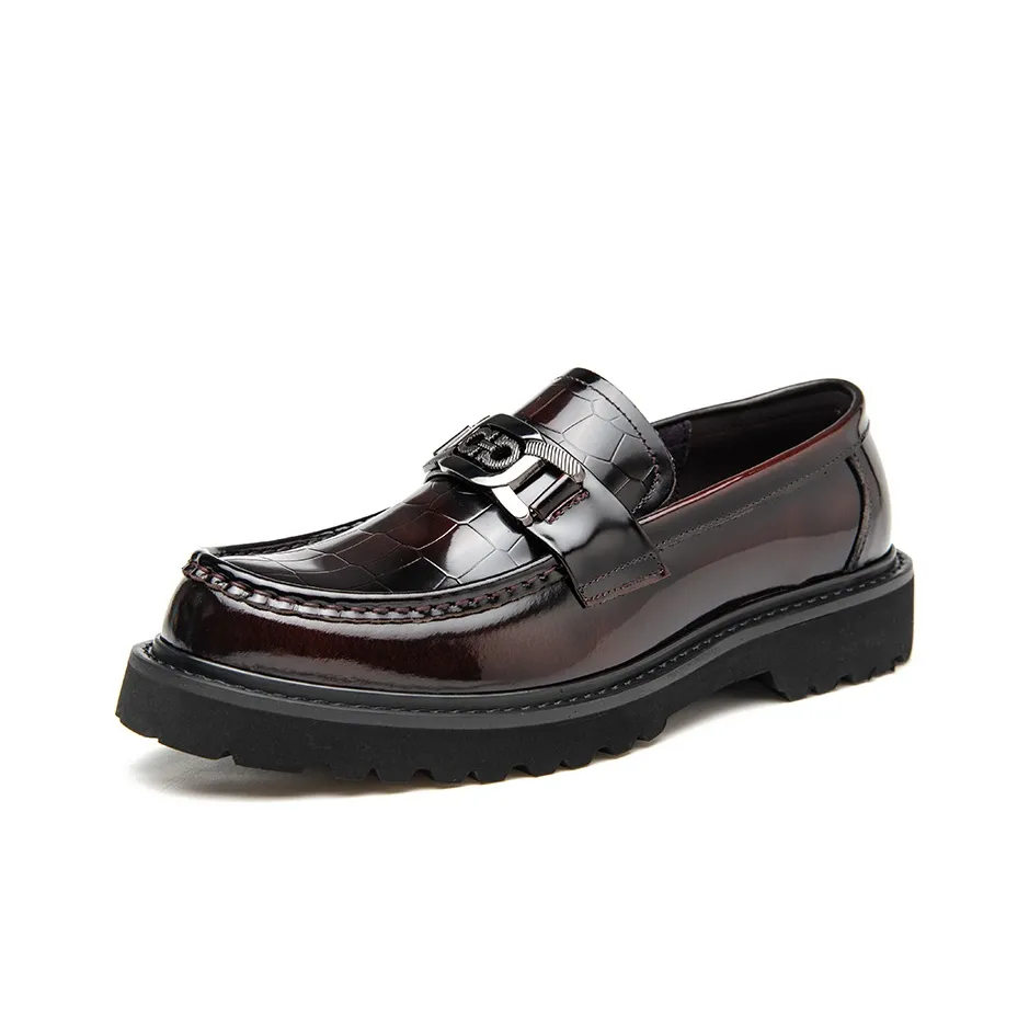 SHUPATE Loafers Men's Low Top Black/Burgundy
