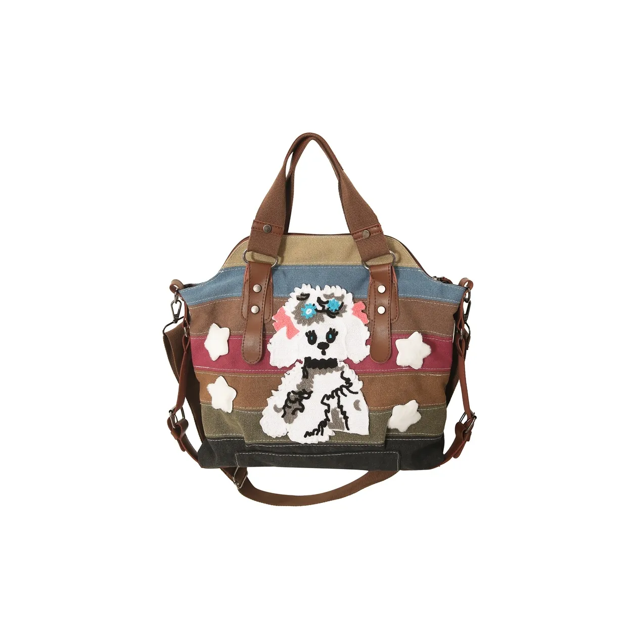 MINGTEK Canvas Bag, Color Block Patchwork Bag, Crossbody Handbag Women's Multicolor