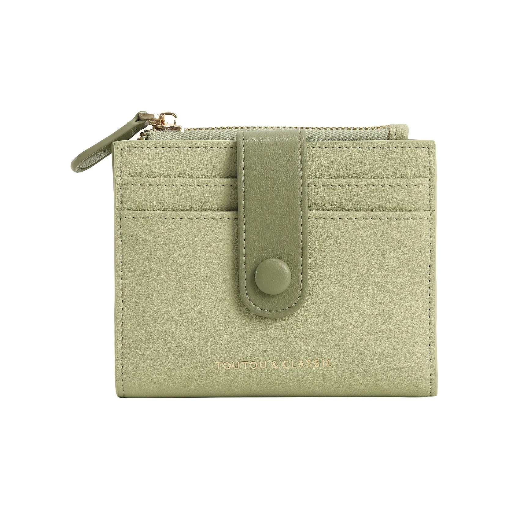 TOUTOU Кошелек из коровьей кожи стандартный женский синий и зеленый