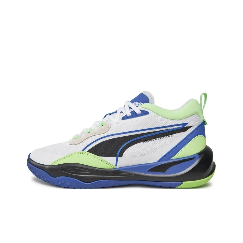 PUMA Playmaker Амортизация Износостойкий MID Топ Casual Унисекс Синий Зеленый