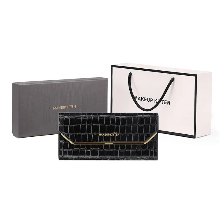 MAKEUP KITTEN Коровья кожа Монета Ручной клатч Держатель для карт кошелек Маленький Женский Черный Розовый