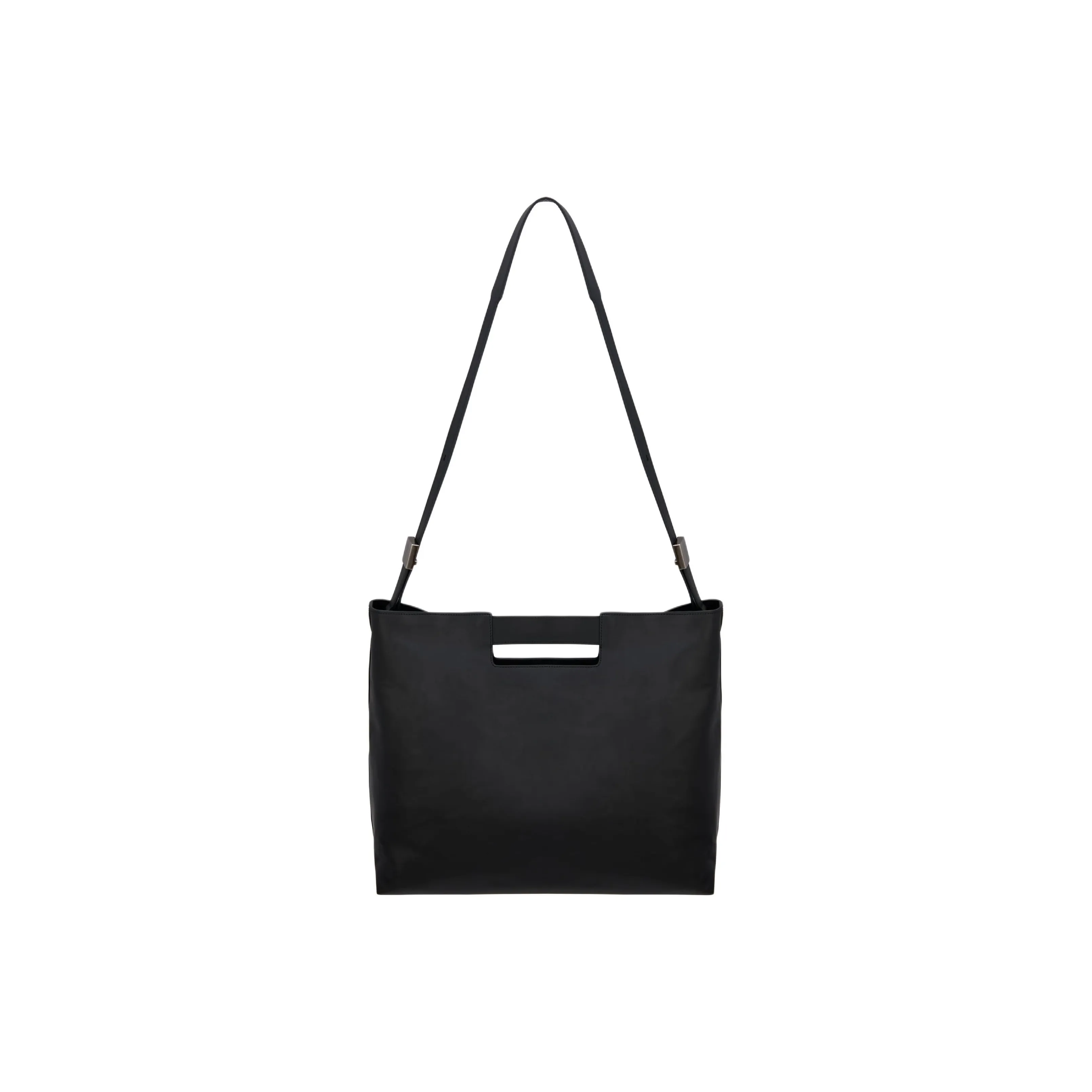 ZARA Cow Leather Shoulder Bag, Crossbody Bag Regular Men's Black