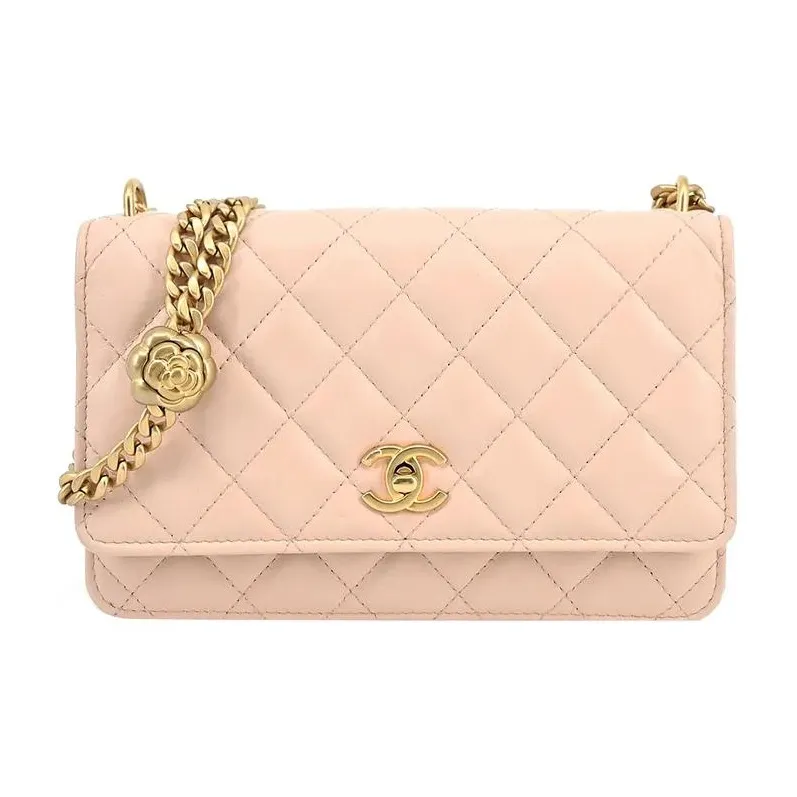 CHANEL Classic Flap CF Lambskin One Shoulder Handbag, Crossbody Bag Women's Pink