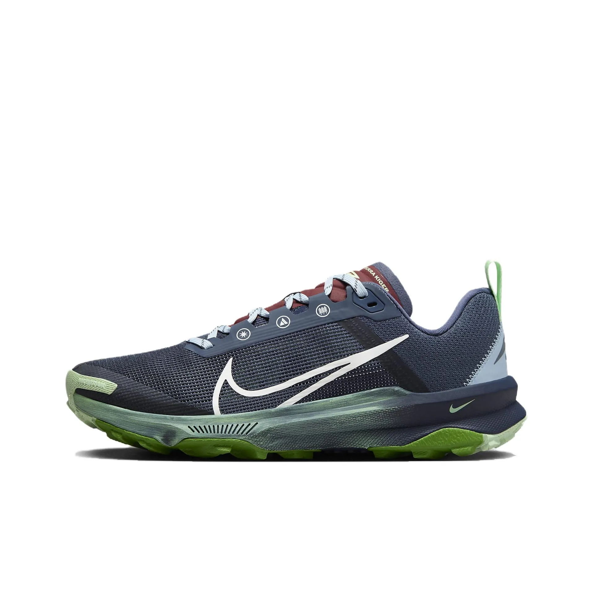 Nike React Terra Kiger 9 Thunder Blue Vapor Green Light Armory Blue Summit White Women's