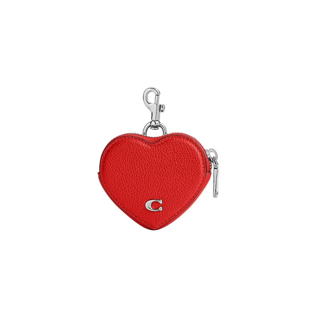COACH Heart Cow Leather Wallet Coin Purse Women's Sports Red