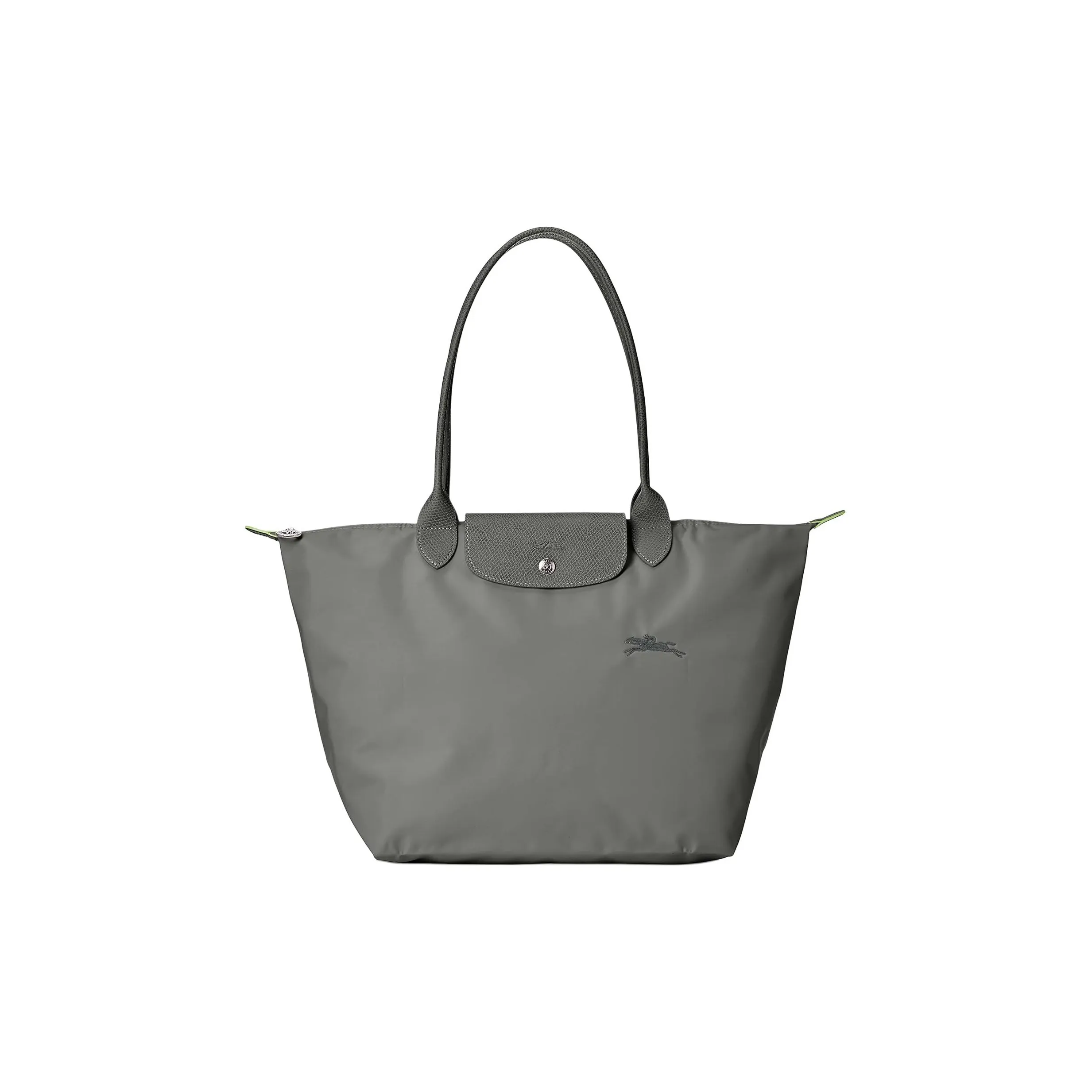 LONGCHAMP Le Pliage Green Canvas With Leather Canvas Bag Handbag Shoulder Bag Large Size Women's Graphite