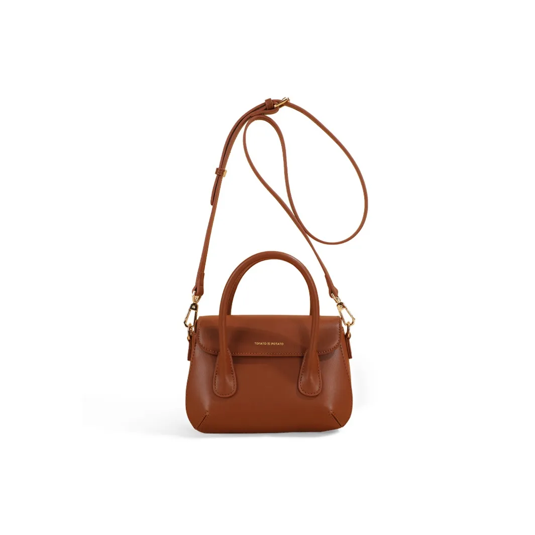 TOMATO POTATO Коровья кожа Через плечо Одно плечо Сумка Обычный Женский Коричневый Черный Экрю