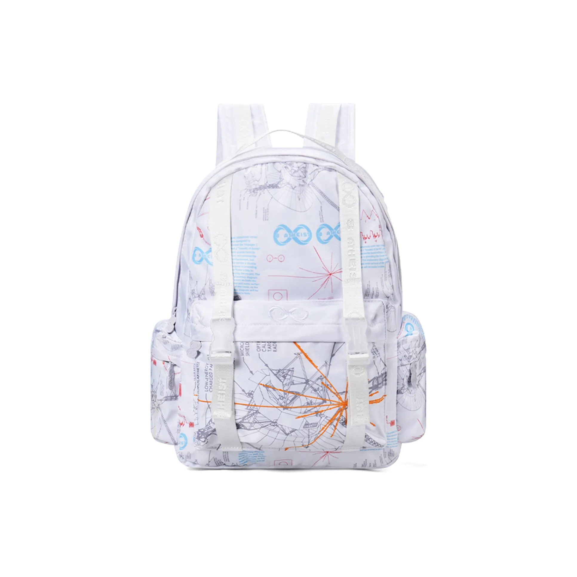 8atheist Polyester School Commute Wear Backpack Regular Unisex Blue And White Blue