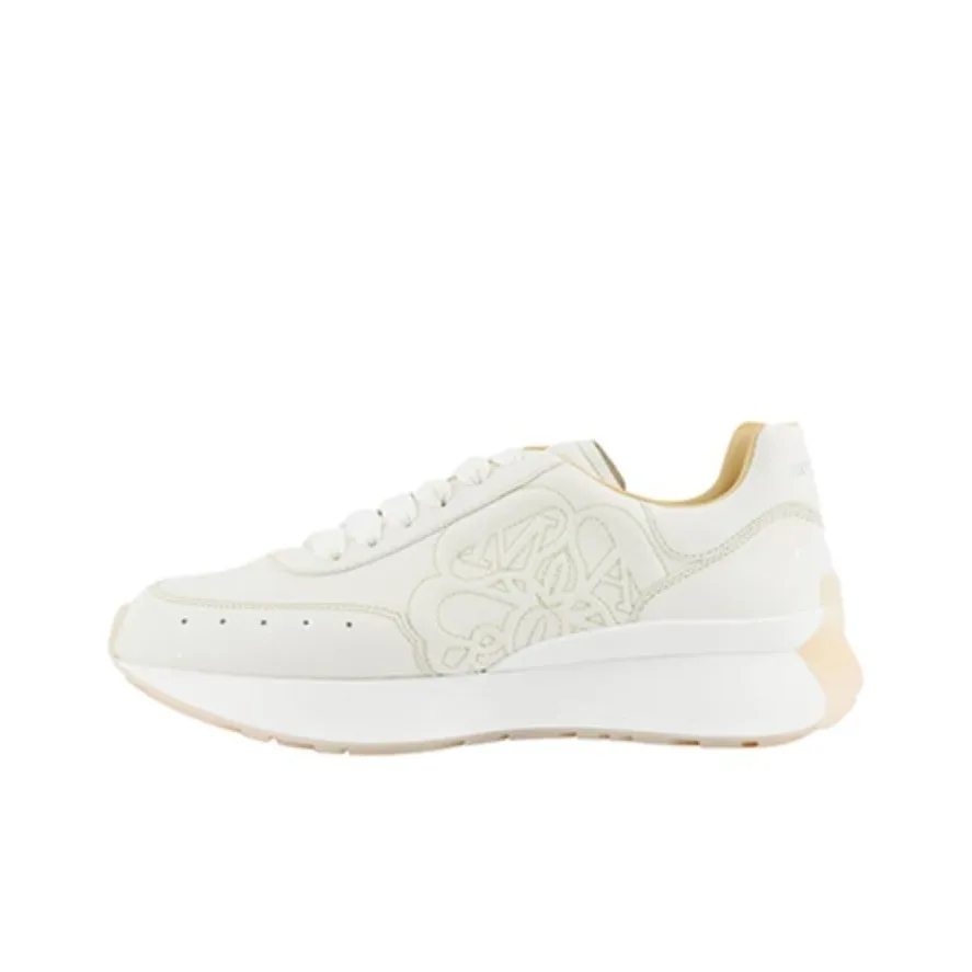 Alexander McQueen Sprint Runner Abrasion-Resistant Low-Top Casual Shoes Men's White