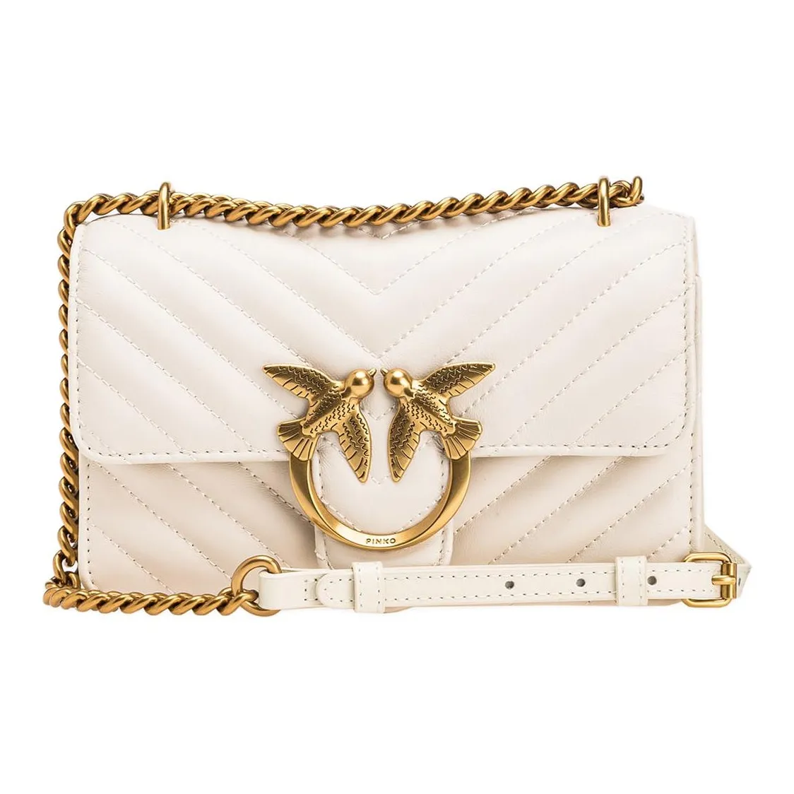 PINKO Овчина Swallow Сумка Сумка через плечо Обычная Женская Белая