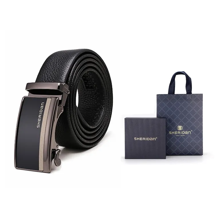 SHERIDAN Fashion Business Повседневный Ремешок из коровьей кожи с автоматической застежкой мужской черный ширина 3,5 см