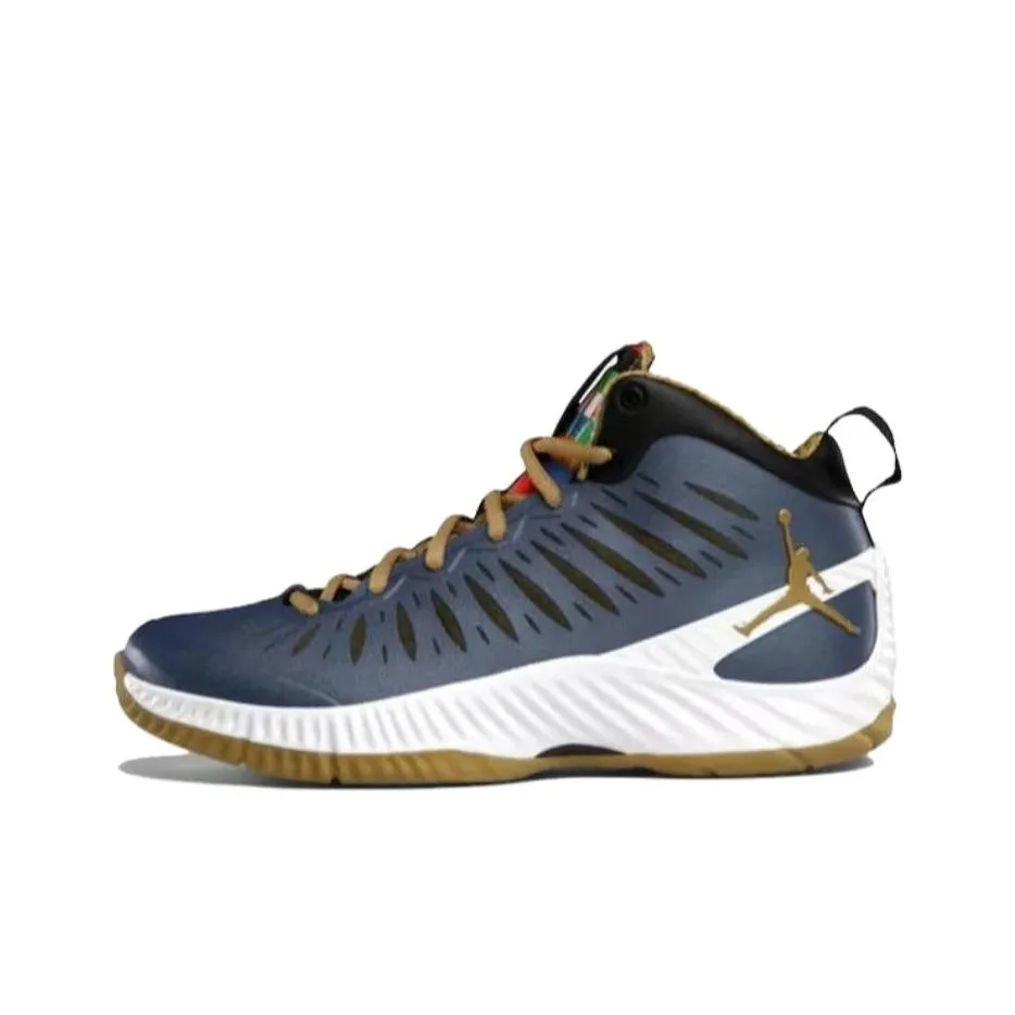 Джордан Super.Fly Нижняя юбка Устойчивый к истиранию MID Баскетбольные кроссовки Мужской Серый Коричневый