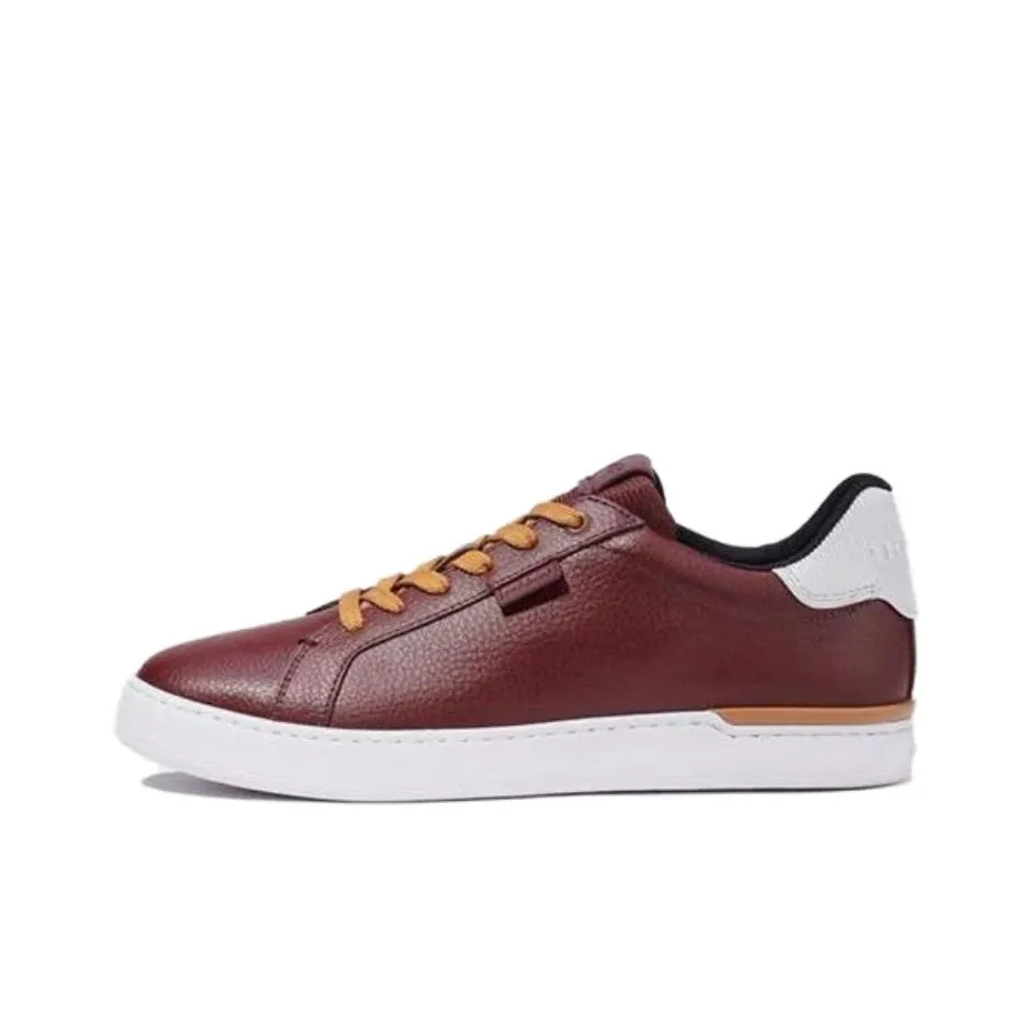 COACH Abrasion Resistant Low Top Skateboard Shoes Men's Red Brown