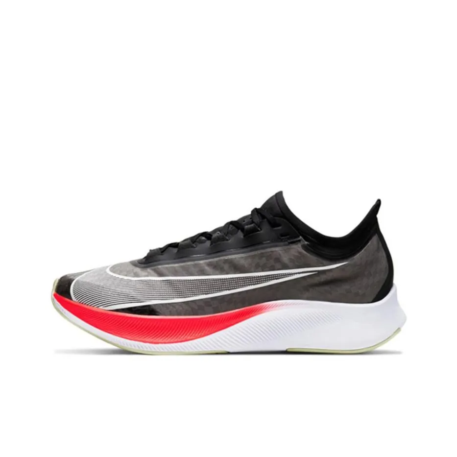 Nike Zoom Fly 3 Slip-Resistant Низкий Топ Тренировочная Обувь для Беговых Тренировок Мужская Черно-Белая-Красная