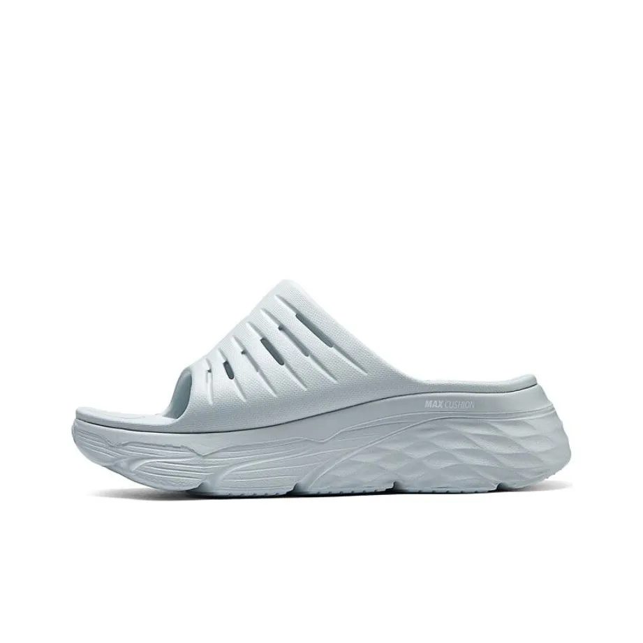 Skechers Max Cushioning Foam Sole Slip Resistant Slide Slippers Women's Light Gray