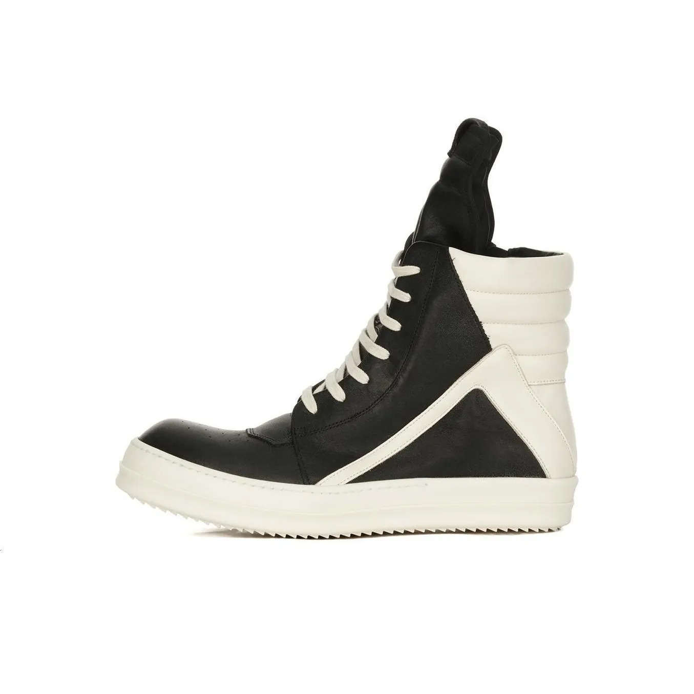 RICK OWENS High-top Leather Sneakers