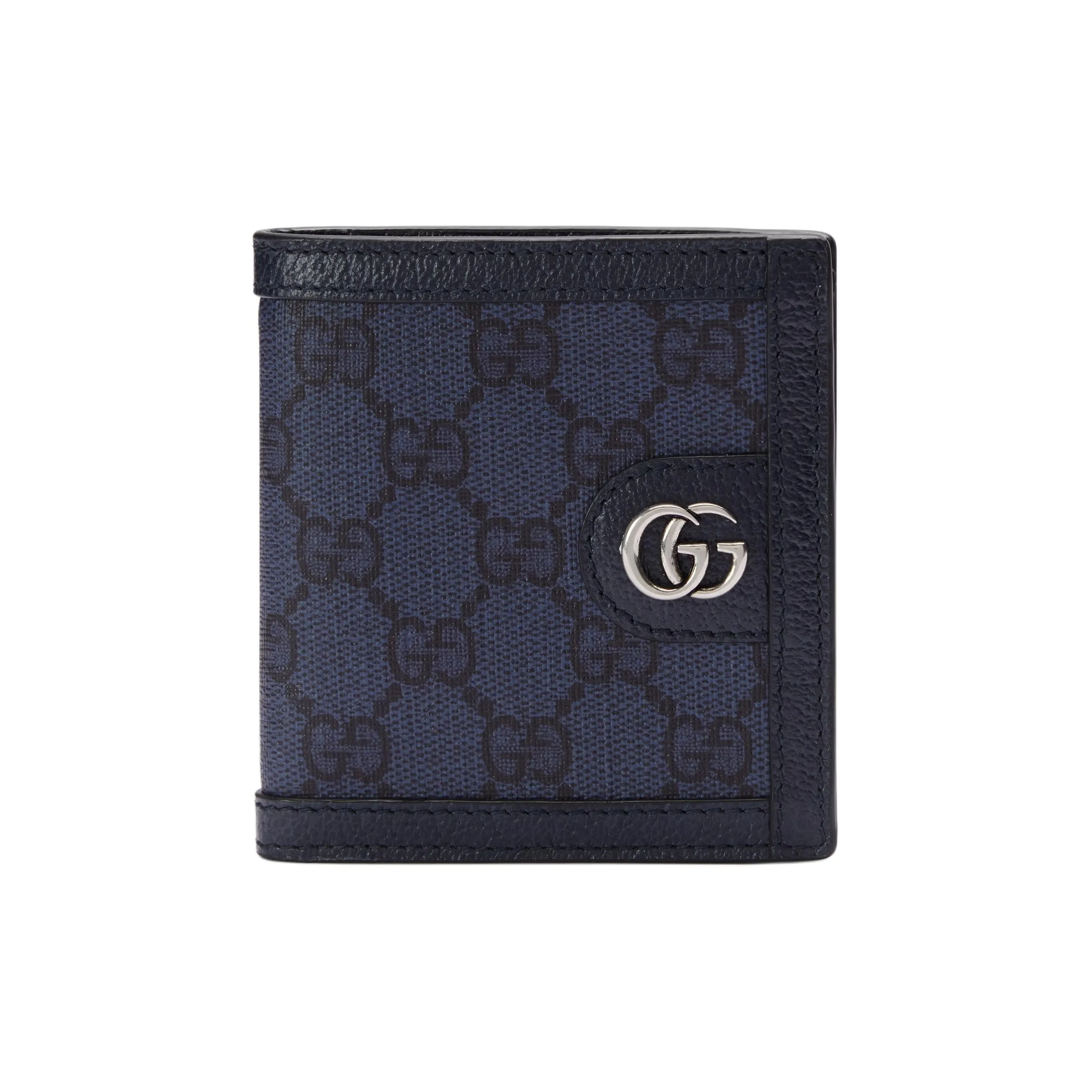 GUCCI Ophidia Canvas With Leather Wallet Men's Blue & Dark Blue