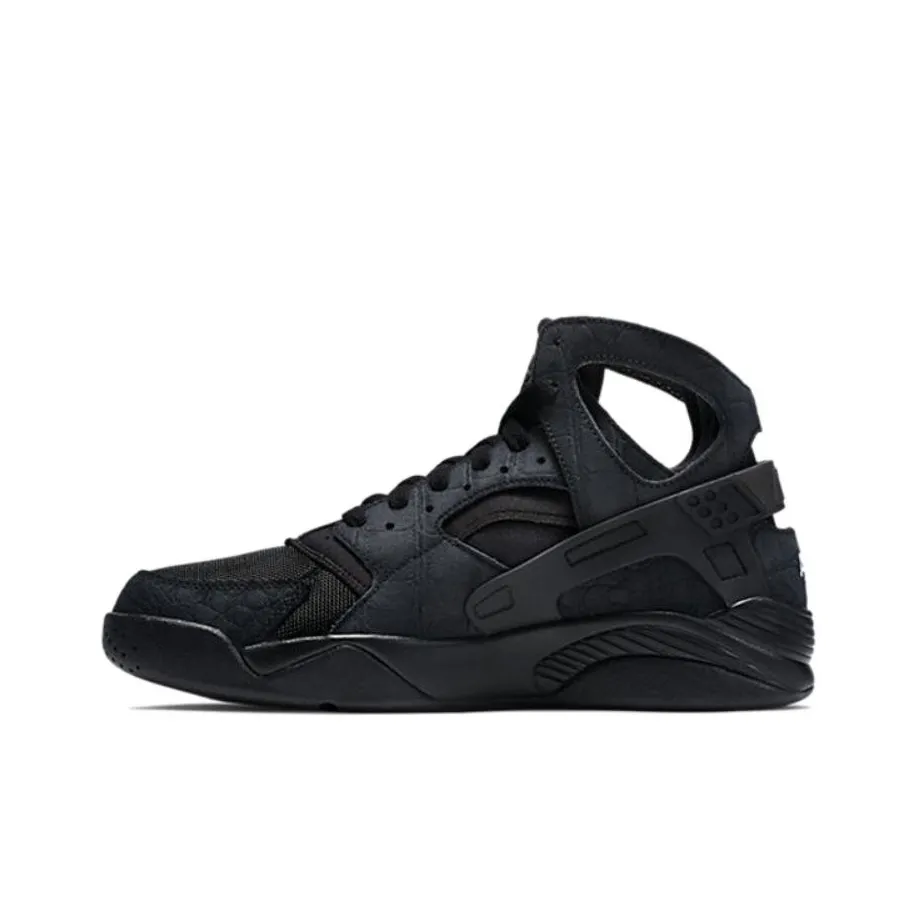 Nike Air Flight Huarache Slip Resistant Mid Top Vintage Basketball Shoes Unisex Black