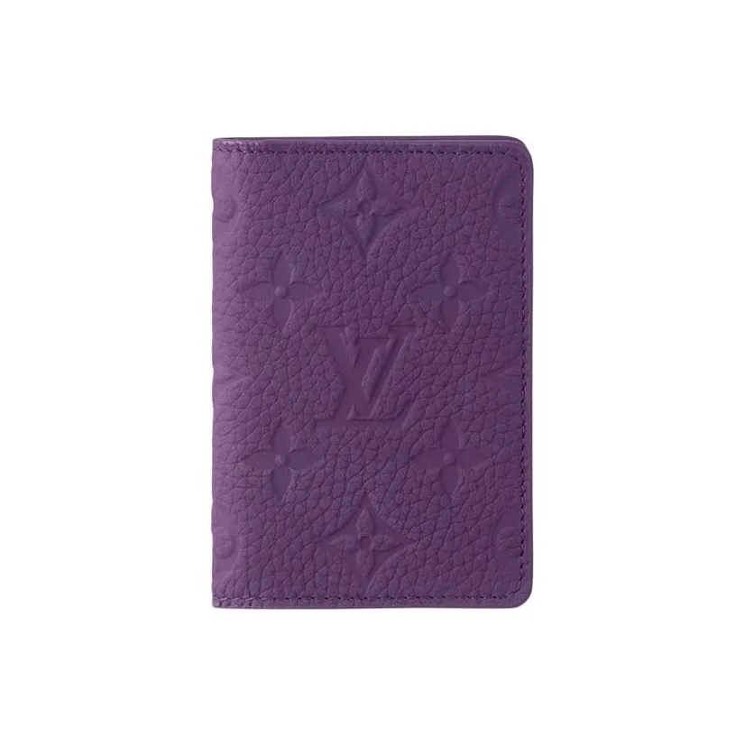 LOUIS VUITTON Leather Wallet Men's Night Purple