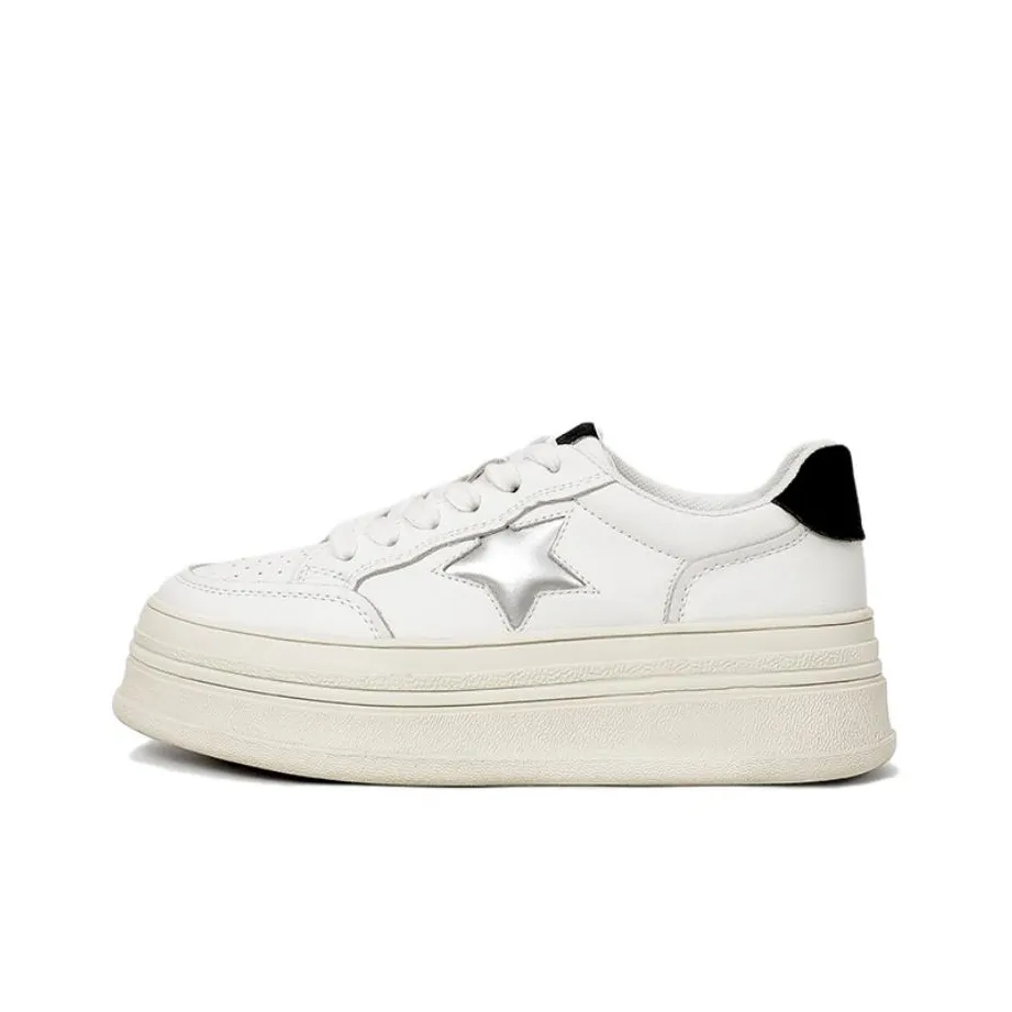 Uncle's House Амортизация Износостойкие Низкие Кроссовки для Скейтбординга Женские Белые