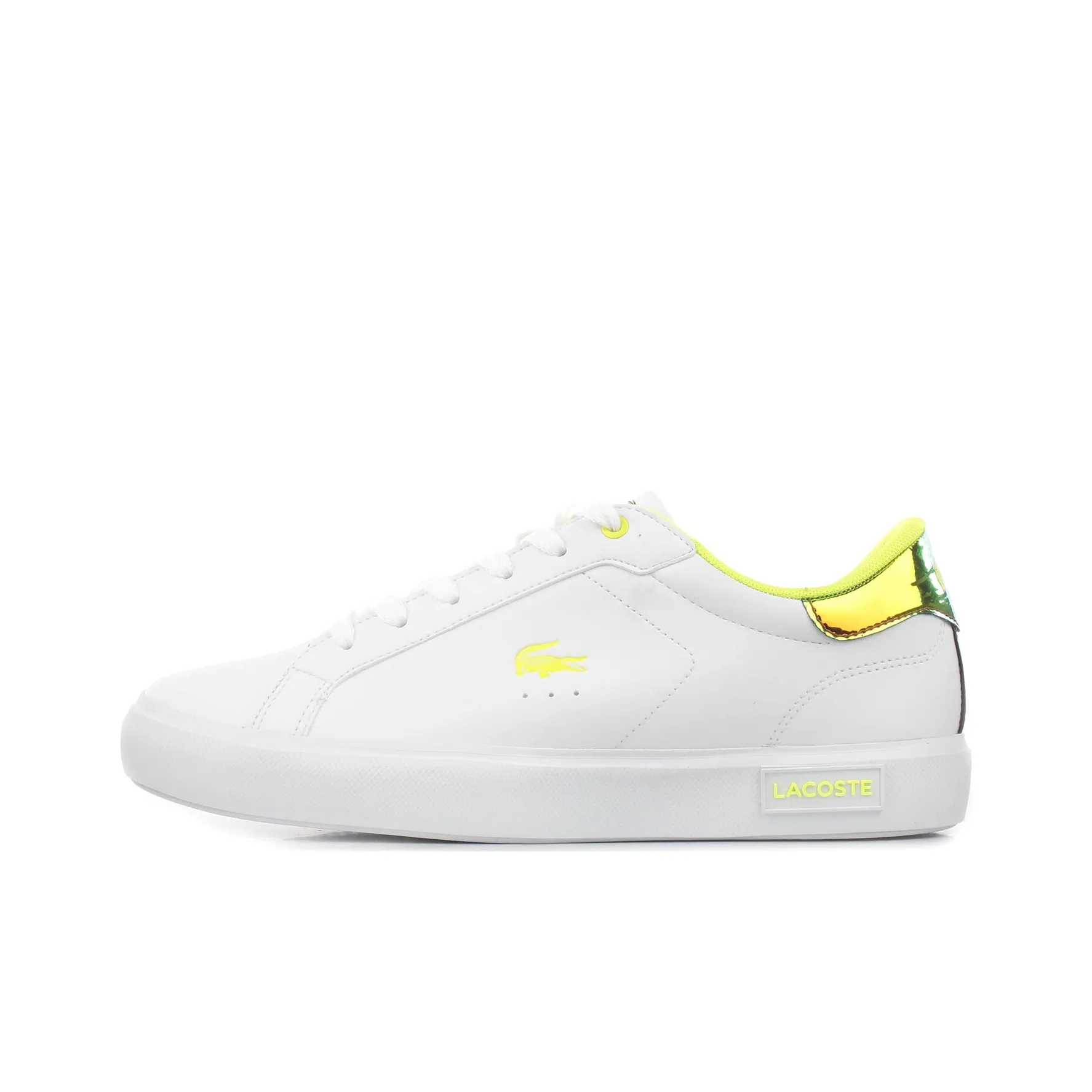 LACOSTE Low Top Skateboard Shoes Women's White Yellow