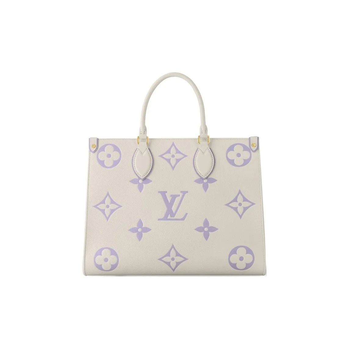 LOUIS VUITTON ONTHEGO Leather Jungle Bag, Tote Bag, Shopping Bag, Handbag Medium Size Women's Ecru & Purple