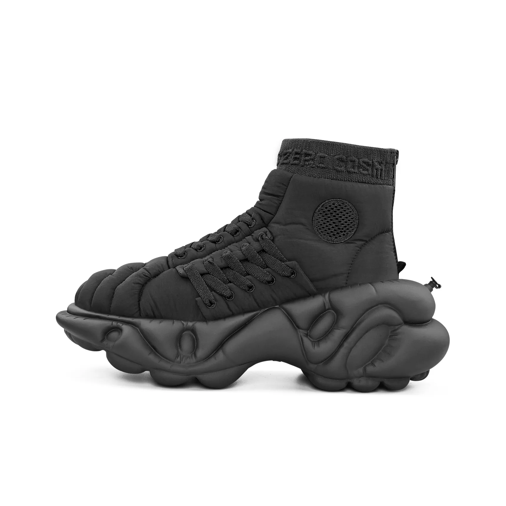 ZERO COSMOS Weightlessness Series Black Meow Futuristic Fashion High Top Platform Shoes Unisex Black