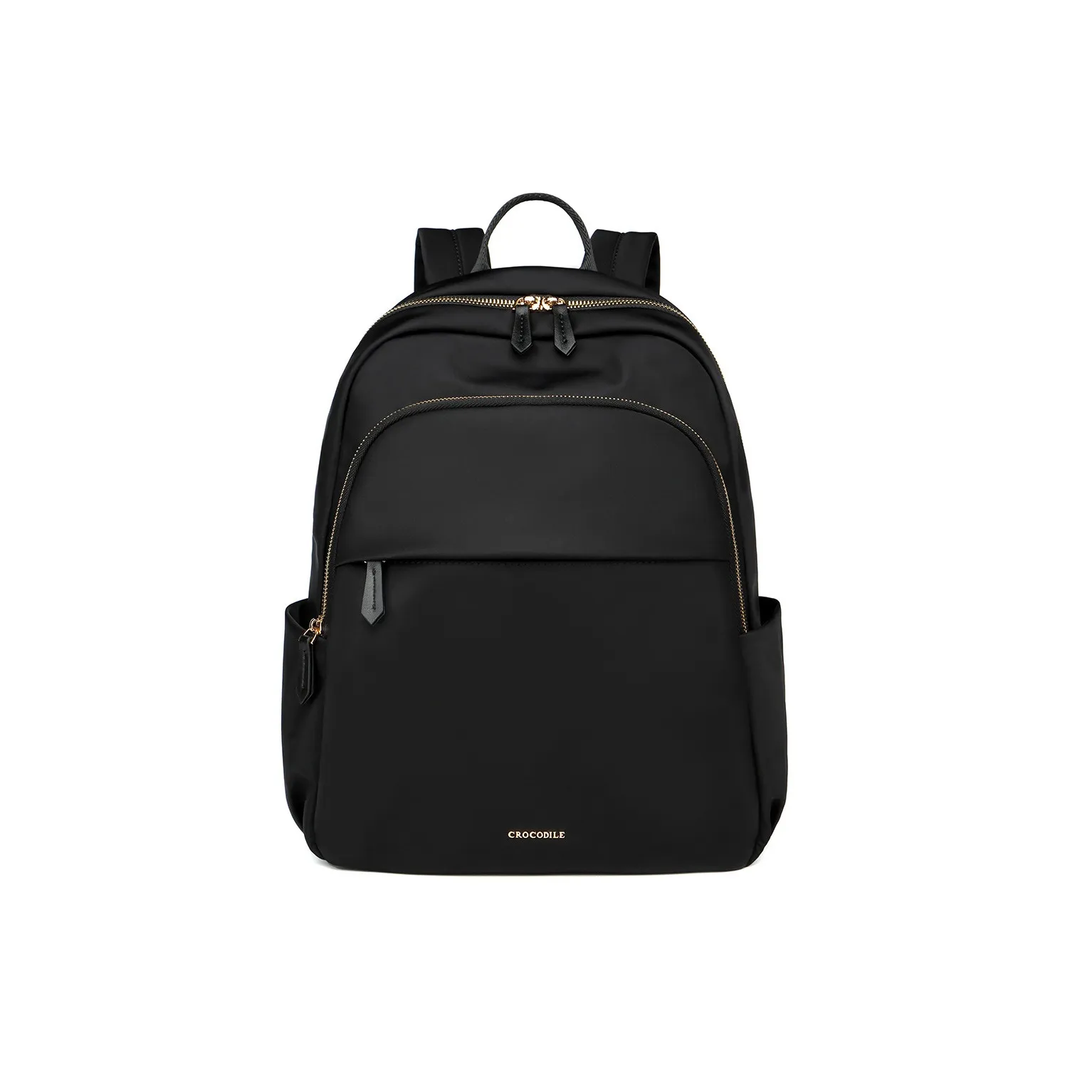 Crocodile Fabric Backpack Medium Size Women's Black/Gray