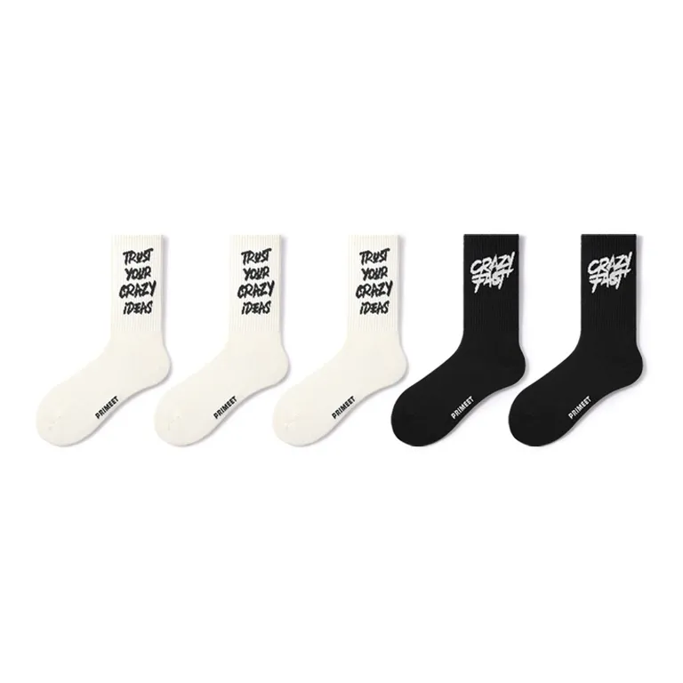 Primeet FW23 Mid Calf Socks Unisex 5 Pack