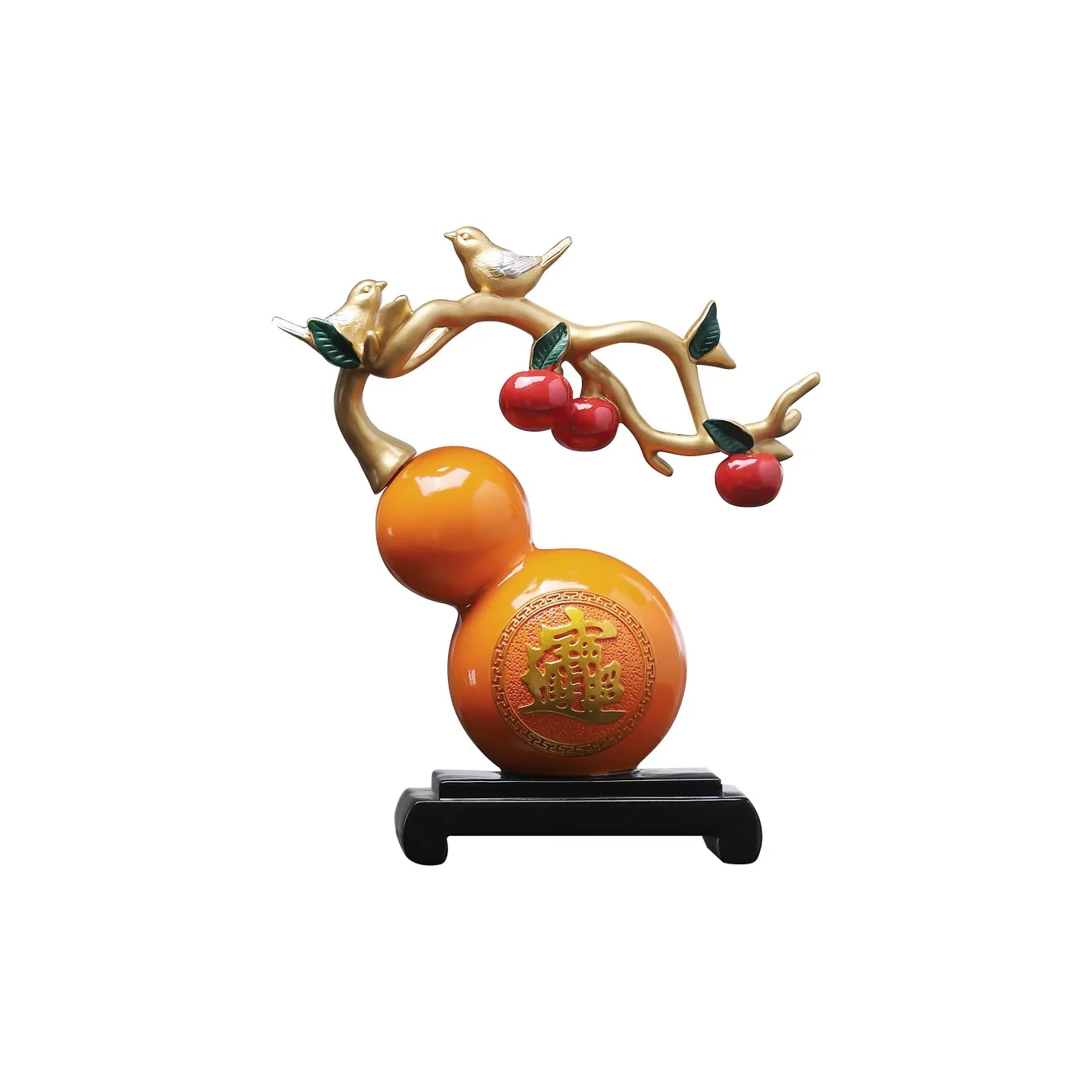Боул Новый китайский стиль 'Май Все Be Благоприятный' Украшение в виде тыквы Декор для дома Продукты на основе тренда 'Оранжевый'