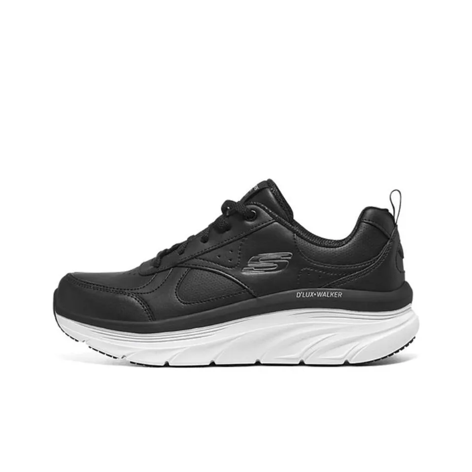 Skechers D'lux Walker Low Top Casual Shoes Women's Black White