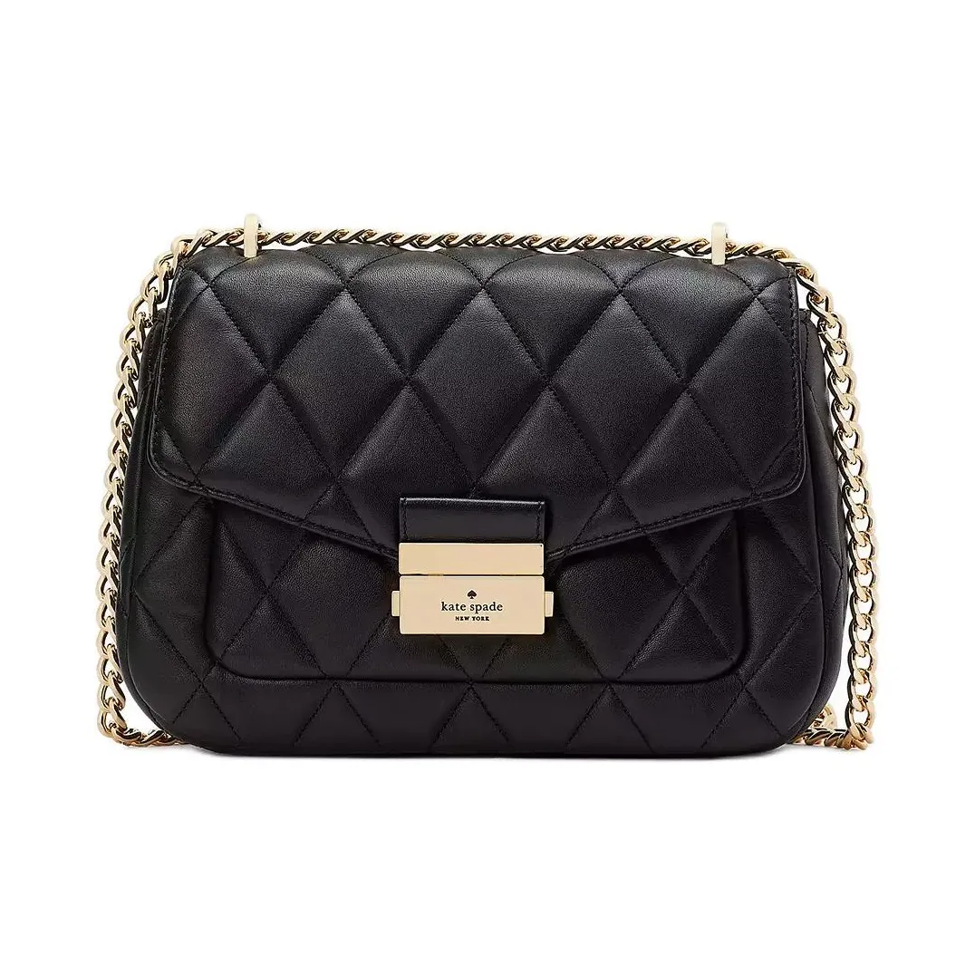 Kate Spade Кожа Маленькая Квадратная Сумка Сумка Сумка через плечо Женская Черная