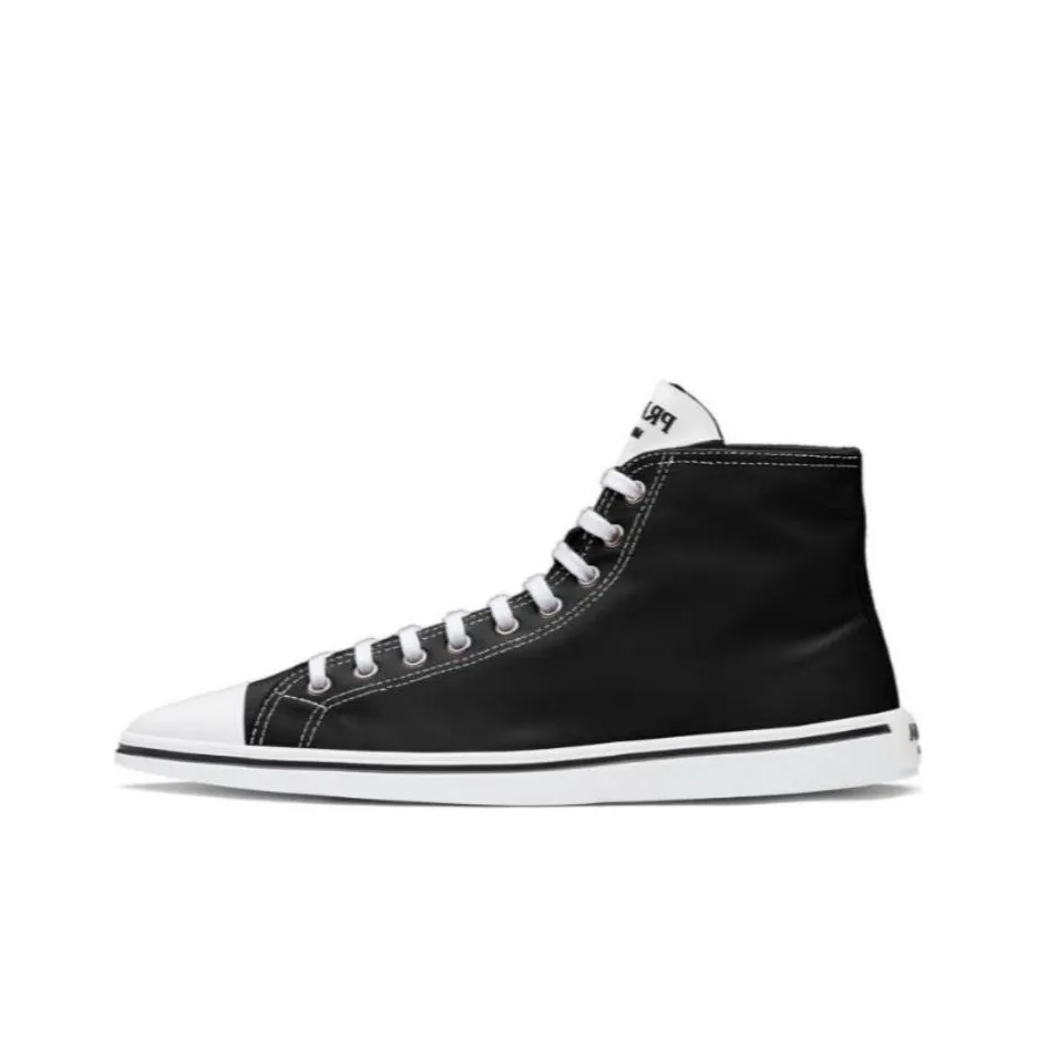 PRADA Synthesis High Top Stylish Skateboarding Shoes Women's Black