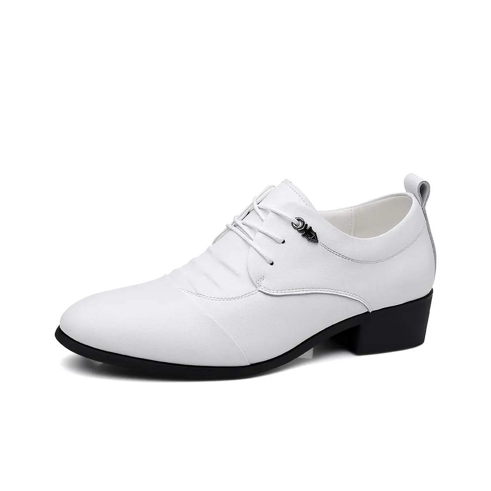 EGCHI Dress Shoes Men's Mid Top Black/White