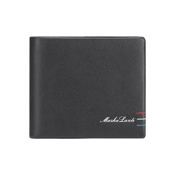 MashaLanti Cow Leather Coin Purses Wallets Regular Men's Black