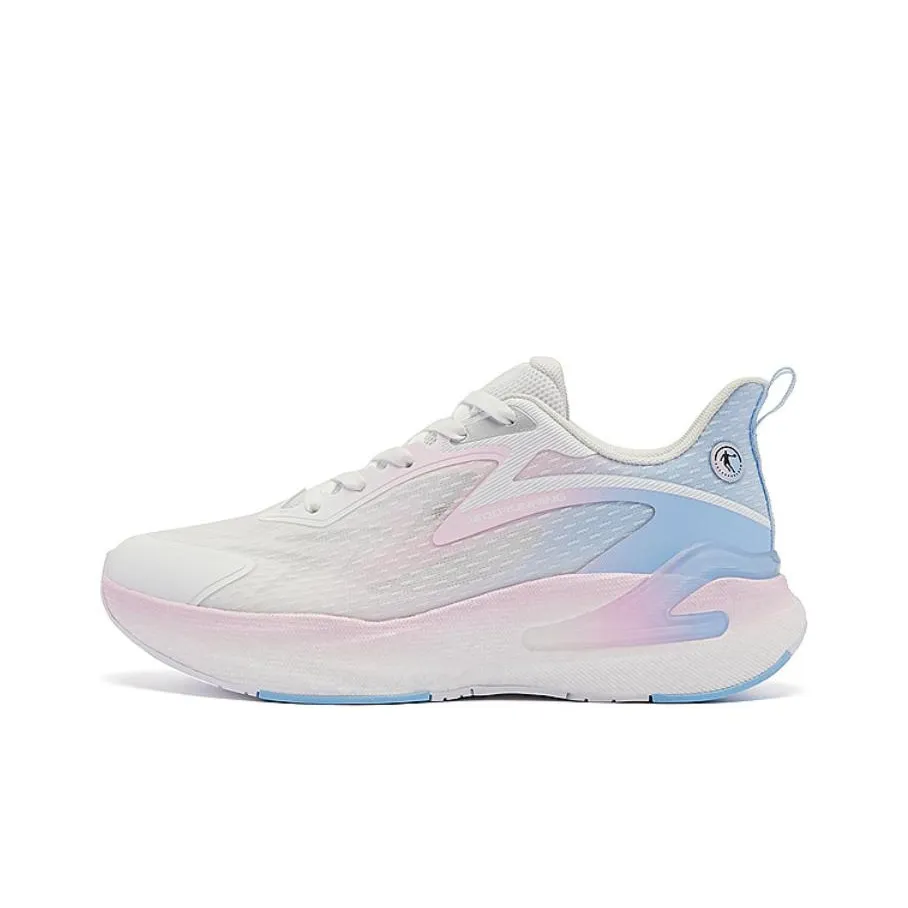 QIAODAN No Fear Of SE Shock Absorbers Slip Resistant Breathable Low Top Running Shoes Women's White Pink